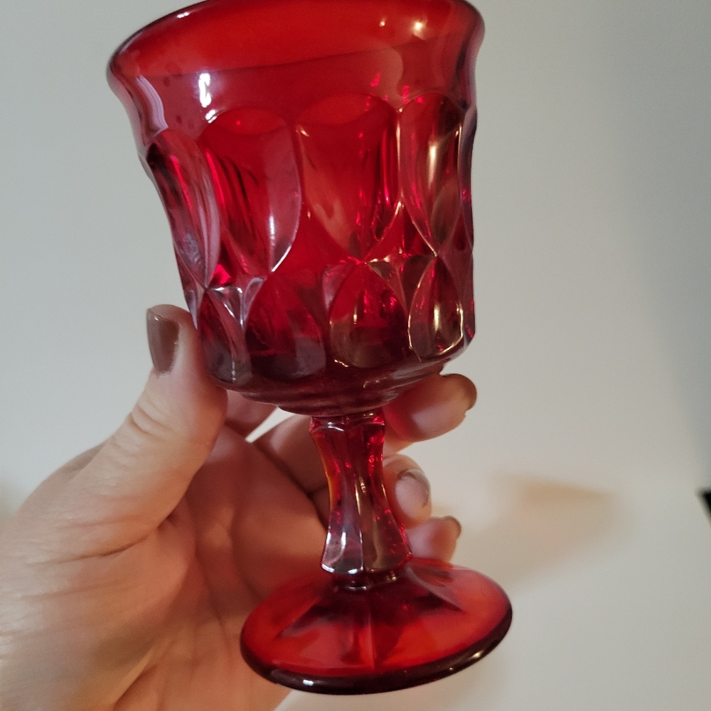 Noritake Perspective Wine Cordial Glasses Set Of 4 Red Glass - Picture 3 of 7